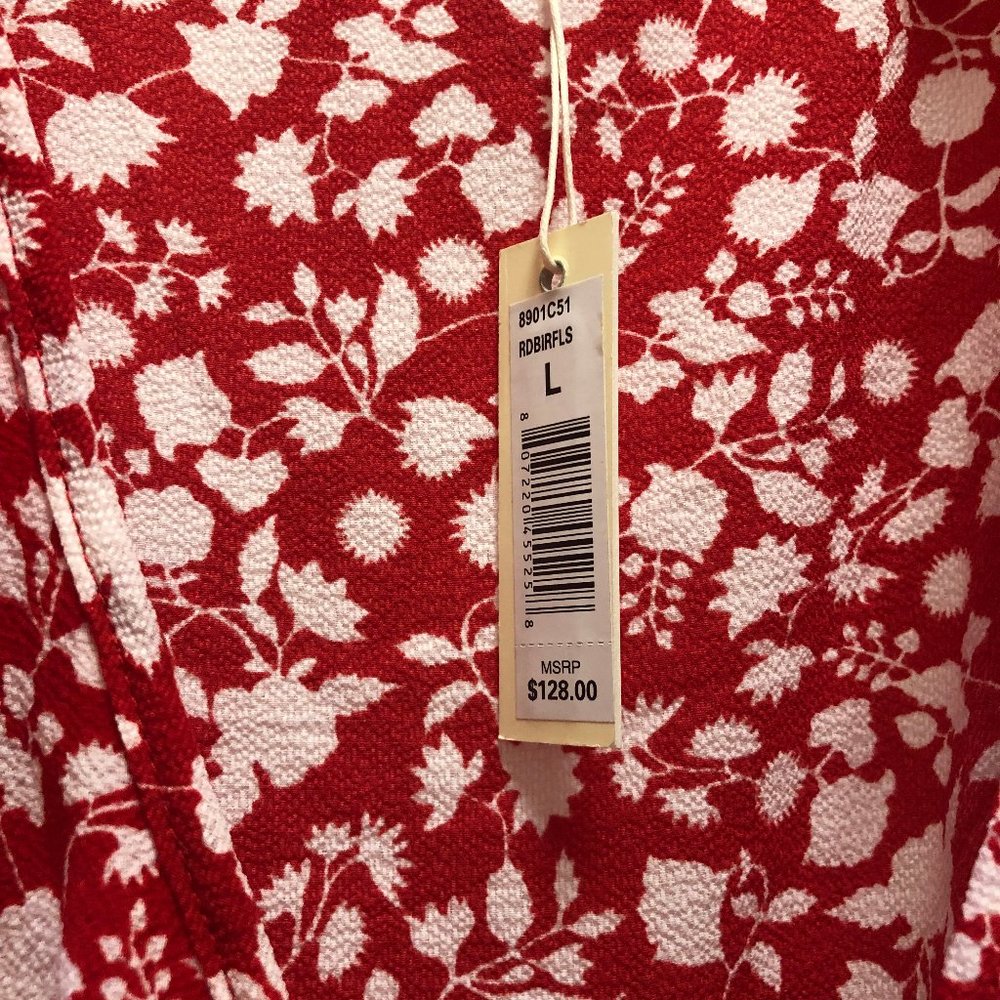 Brand new red floral midi wrap dress